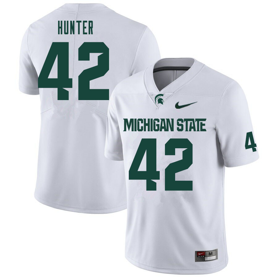 Men #42 Nick Hunter Michigan State Spartans College Football Jerseys Sale-White